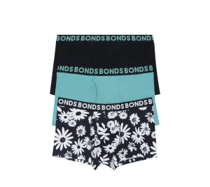 12 X Bonds Mens Everyday Trunks Underwear Flower Multi Black Undies