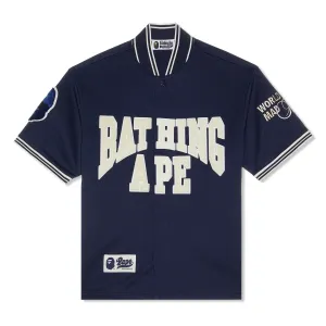 A BATHNIG APE BASEBALL JERSEY S/S SHIRT Navy