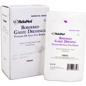 Cardinal Health™ 2" x 4" Bordered Gauze with 1.5" x 1.5" Pad