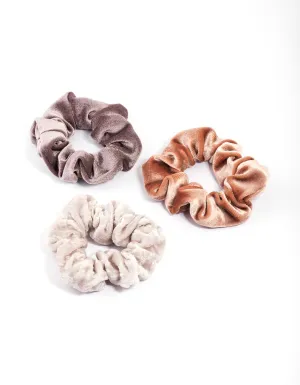 Fabric Large Soft Velvet Scrunchie Pack