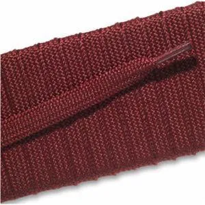 Fashion Athletic Flat Laces Custom Length with Tip - Maroon (1 Pair Pack) Shoelaces