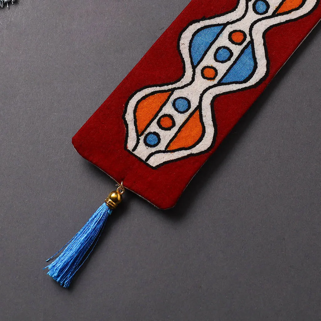 Handpainted Fabric Bookmark With Tassel 05