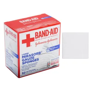 Johnson & Johnson Band-Aid® NoMirasorb First Aid Gauze, 4'' x 4''