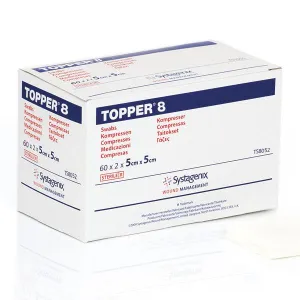 Johnson & Johnson TS8102 Topper 8 Swabs (4 Ply, Sterile) 10cm x 10cm