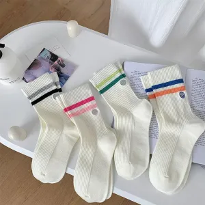 Korean Fashion White Socks for Women | Cute Crew Socks | Kpop Outfits