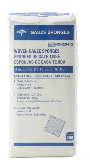 Medline NON25224 Avant Gauze Non-Woven Non-Sterile Sponges, 2" x 2"