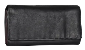 MET Women's Two Tone Leather Clutch Wallet