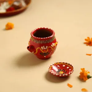 Traditional Handpainted Clay Karwa Chauth Kalash 30